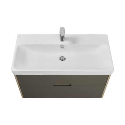 Тумба под раковину подвесная AQUATON Оливия 90 Грей/Дуб Ойстер 1A254401OLUG0. Фото