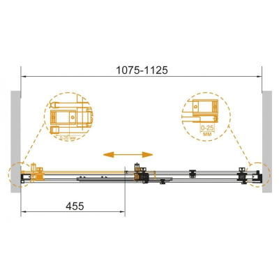 Душевая дверь CEZARES Stylus-Soft STYLUS-SOFT-BF-1-110-C-Cr. Фото