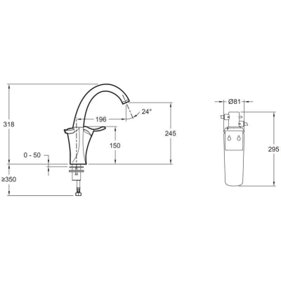 Смеситель для кухни JACOB DELAFON Carafe E18865-CP. Фото