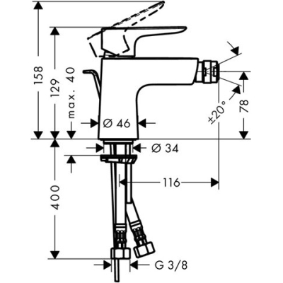 Смеситель для биде Hansgrohe Talis E 71720000. Фото