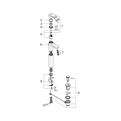 Смеситель для раковины Grohe Europlus 32618002. Фото