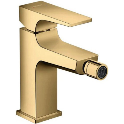 Смеситель для биде со сливным клапан Push-Open Hansgrohe Metropol 32520990 золото. Фото