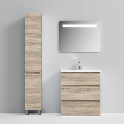 База под раковину напольная 75 см, 3 ящика, светлый дуб AM.PM Gem S M91FSX0752OF. Фото