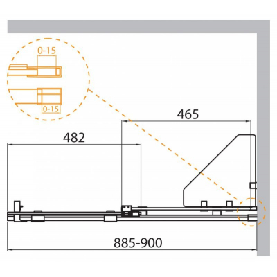 Душевая перегородка раздвижная CEZARES Stream STREAM-BF-1-90-C-Cr