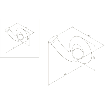 Двойной крючок для полотенец AM.PM Like A8035600 для ванной комнаты. Фото