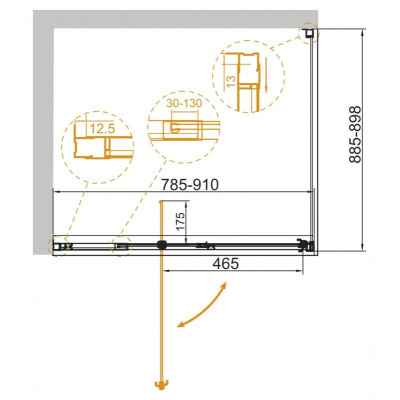 Душевой угол CEZARES Variante VARIANTE-AH-1-80/90-90-C-Cr. Фото