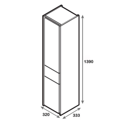 Колонна-пенал ROCA Ronda Бетон левый ZRU9303005. Фото
