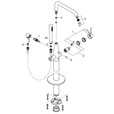 Смеситель для ванны GROHE Essence+ 23491001. Фото
