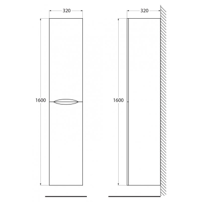 Шкаф подвесной BELBAGNO ACQUA-1600-2A-SC-BL-P Bianco Lucido. Фото