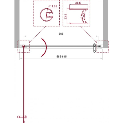 Душевая дверь BELBAGNO UNO-B-1-60-CH-Cr. Фото