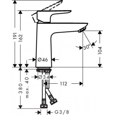 Смеситель для раковины HANSGROHE Talis E 110 71712700 матовый белый. Фото