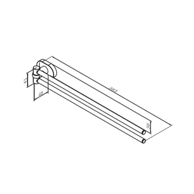 Двойная вешалка-вертушка для полотенец, 35 см AM.PM Sense A7432600 для ванной комнаты. Фото