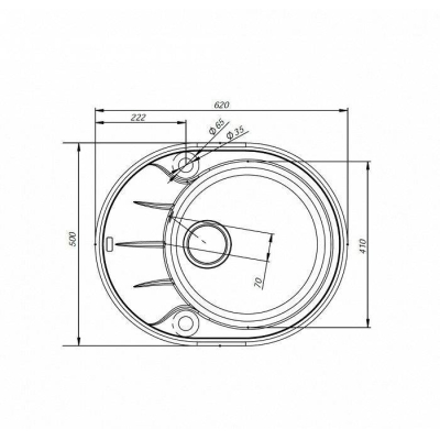 Мойка Granucryl  цвет шоколад одна чаша 620*500 Kitchen G IDDIS K17C621i87. Фото