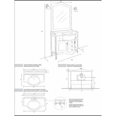 Тумба под раковину CEZARES Rubino RU02/C.01.103. Фото