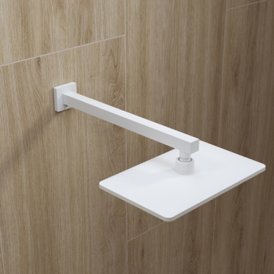 Кронштейн для верхнего душа в стену квадратный белый матовый Optima Home IDDIS OPH40WSi61. Фото