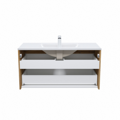 Тумба с умывальником подвесная 100 см белая/золотистый дуб Cloud IDDIS CLO10Y0i95K подходит ум. 0131000i28. Фото