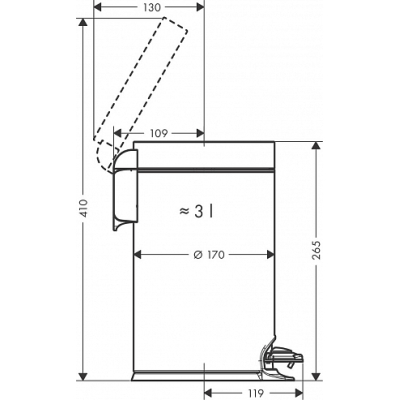 Корзина для мусора AddStoris Hansgrohe 41775700, матовый белый для ванной комнаты. Фото