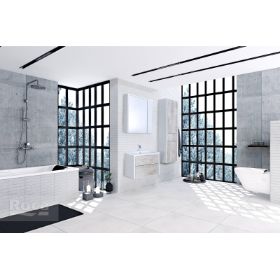 Зеркальный шкаф ROCA Ronda 80 бетон/белый матовый ZRU9303009. Фото