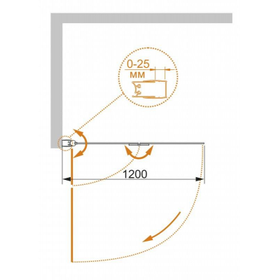 Шторка на ванну CEZARES Eco ECO-O-V-21-120/140-P-Cr-L. Фото