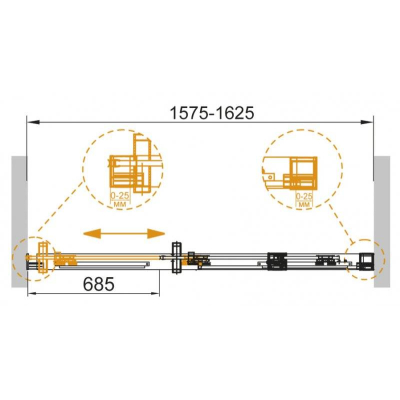 Душевая дверь CEZARES Duet-Soft DUET SOFT-BF-1-160-C-Cr. Фото