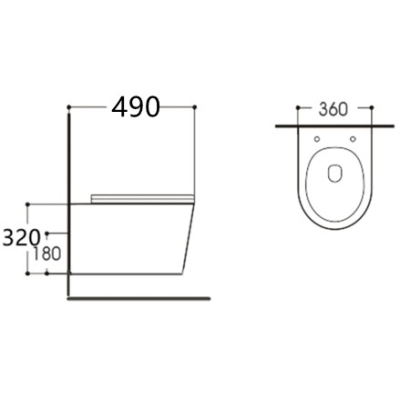 Унитаз подвесной безободковый компактный AQUATEK Вега AQ1904-00. Фото