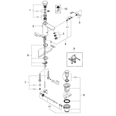 Смеситель для раковины GROHE Eurosmart Cosmopolitan 36318000. Фото