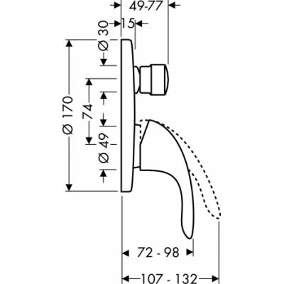 Смеситель для душа HANSGROHE Focus E 31744000. Фото