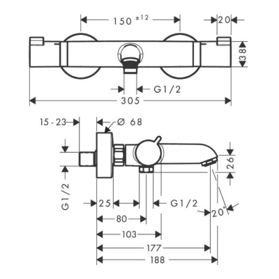 Термостат для ванны Hansgrohe Ecostat Comfort ВМ 13114700, матовый белый. Фото