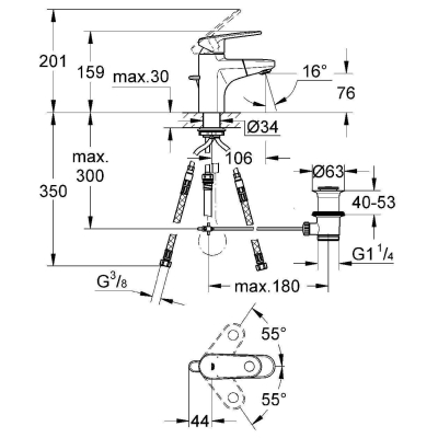 Смеситель для раковины Grohe Europlus 33155002. Фото