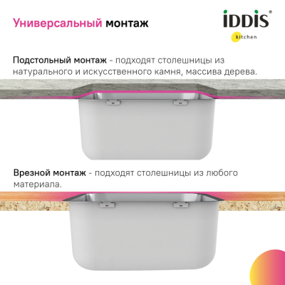 Мойка нерж. сталь сатин 490*440 Mate IDDIS MAT49S0i77. Фото