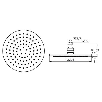 Верхний душ IDEAL STANDARD Idealrain B9442AA. Фото