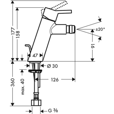 Смеситель для биде Hansgrohe Talis S2 32240000. Фото