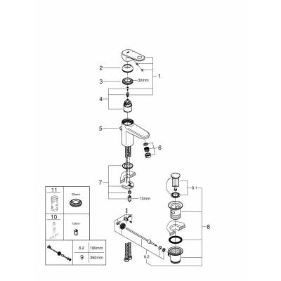 Смеситель для раковины Grohe Europlus 3261200E. Фото