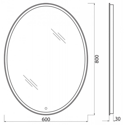 Зеркало с встроенным светильником и сенсорным выключателем BELBAGNO SPC-VST-600-800-LED-TCH. Фото