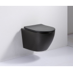 Чаша унитаза безободкового подвесного BELBAGNO Colorato Nero BB062CHR-MB. Фото