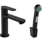 72215670 HANSGROHE Rebris S смеситель для раковины 110, с гигиеническим душем, матовый черный 72215670 HANSGROHE Rebris S смеситель для раковины 110, с гигиеническим душем, матовый черный. Фото