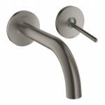 GROHE 19287AL3 Atrio New Joy Смеситель для раковины на 2 отверстия, настенный монтаж, вынос 185 мм, размер S, Графит (без встроенной части, комплект верхней монтажной части для 23 429 000). Фото