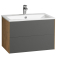 Тумба под раковину подвесная AQUATON Сохо 75 Графит Софт/Дуб Веллингтон 1A258101AJA00. Фото