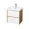Тумба под раковину подвесная AQUATON Сканди 55 Белый Глянцевый/Дуб Рустикальный 1A251701SDZ90. Фото